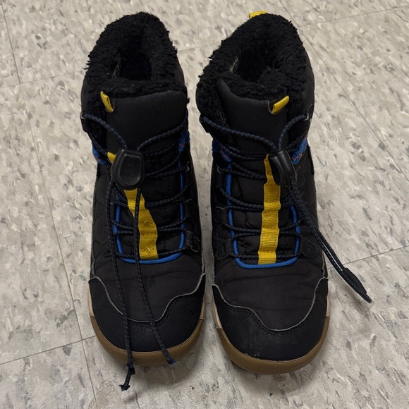Merrell Kids Black and Blue Boots with Yellow Accents - Picture 1 of 5